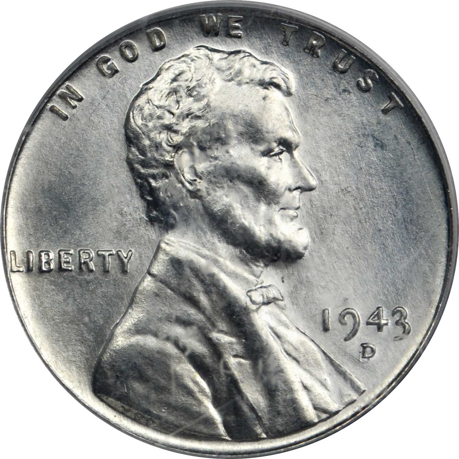 1943-D/D Lincoln Cent. FS-501. Repunched Mintmark. MS-67 (PCGS 