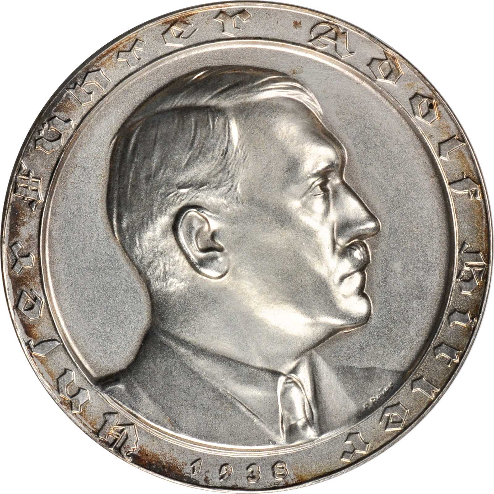 GERMANY. Adolf Hitler Silver Medal 1938. ALMOST UNCIRCULATED