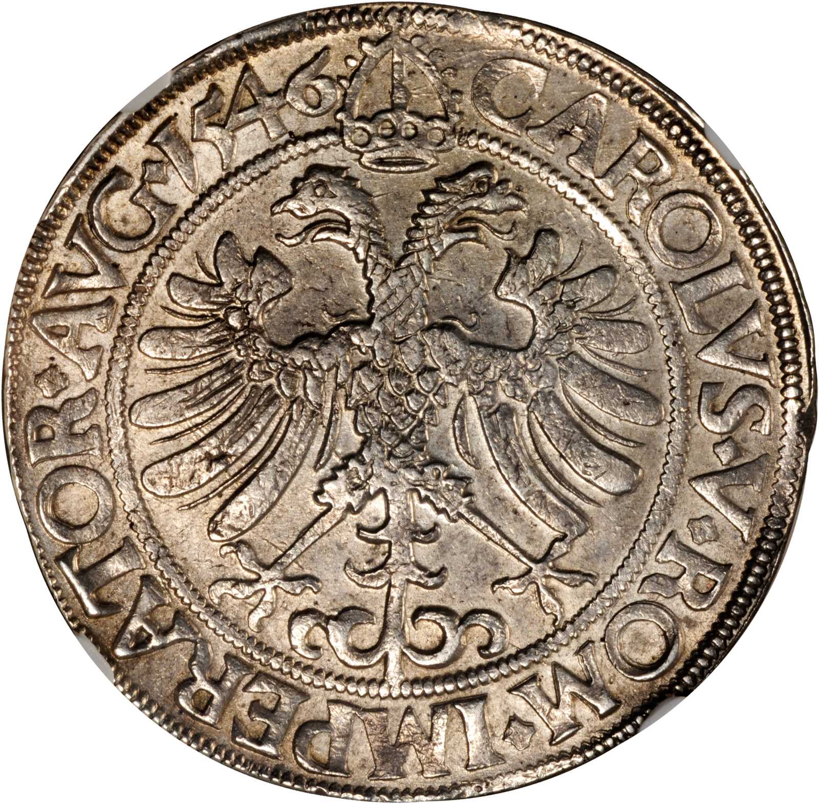 GERMANY. Murbach & Luder. Taler, 1546. Abbet Johann Rudolf Stor von  Storenberg (1542-70). NGC MS-61.