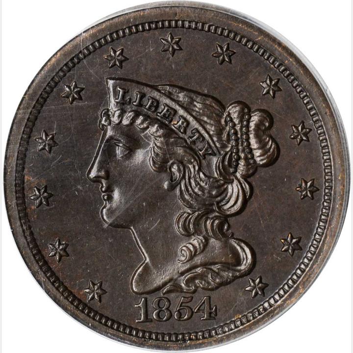 1854 Braided Hair Half Cent