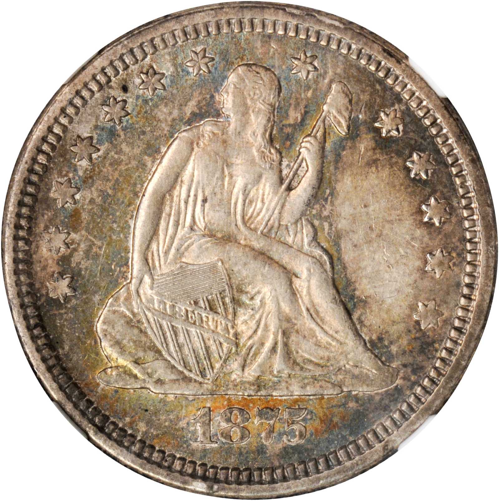 1875-S Liberty Seated Quarter. AU-58 (NGC). CAC. | Stacks Bowers