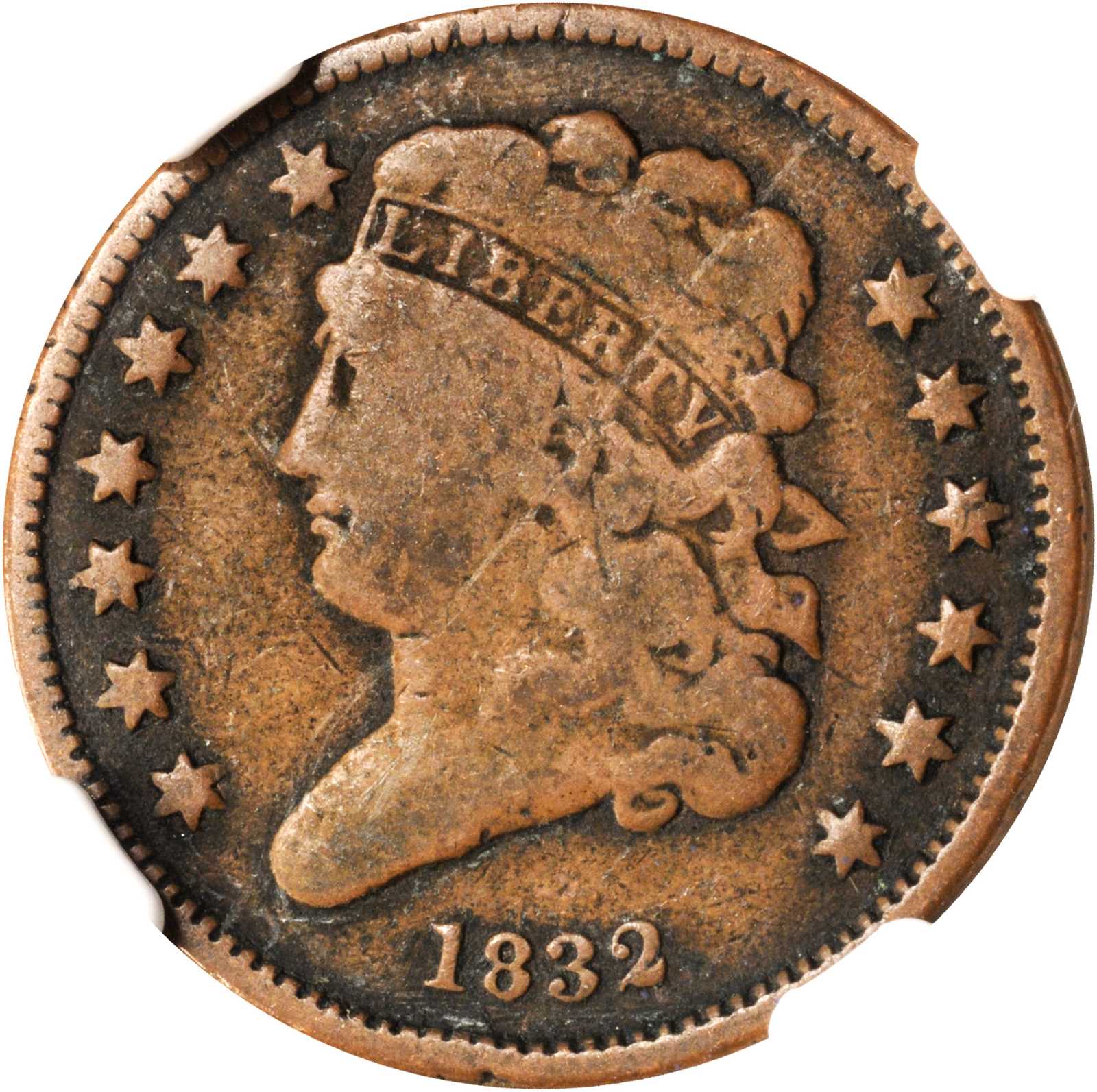 Coin, USA, Half cent, 1832, hot copper