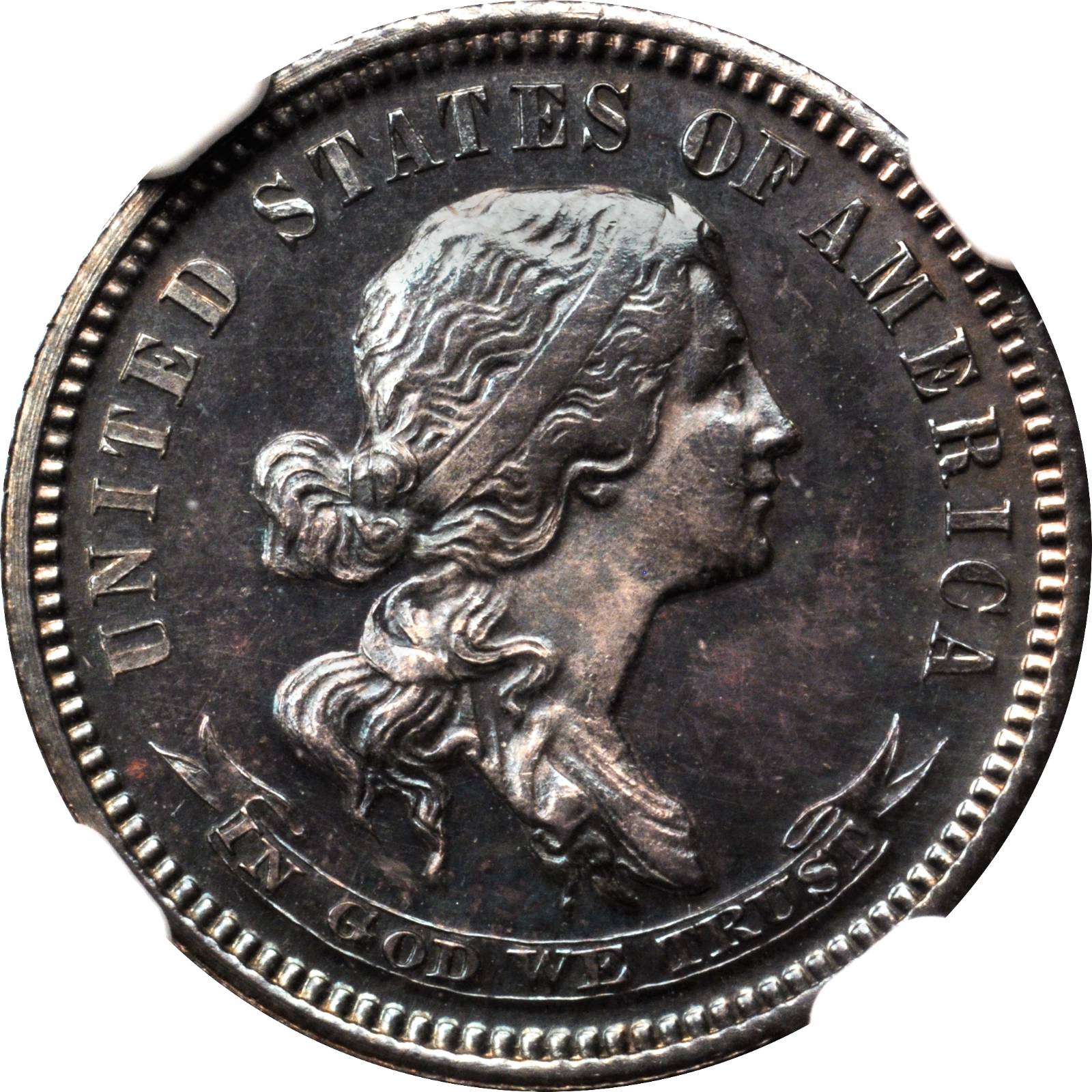 1870 Pattern Dime. Judd849, Pollock956. Rarity5. Silver. Reeded Edge