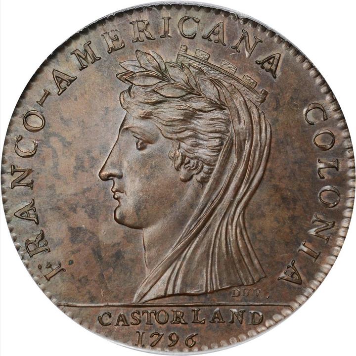 Download 1796 Castorland Medal, or Jeton. W-9110. Rarity-4. Original Dies. Copper. Reeded Edge. MS-65 BN ...