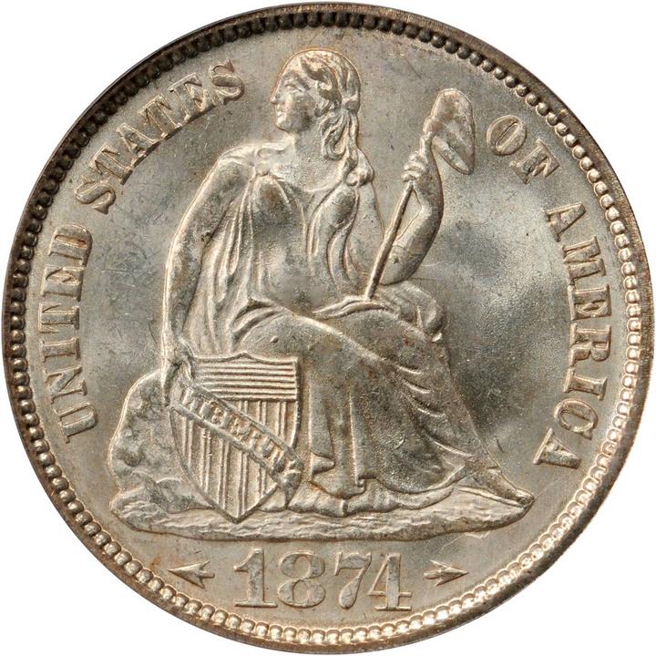 GFRC Open Set Registry - Newtown 1874 Seated With Arrows 10C