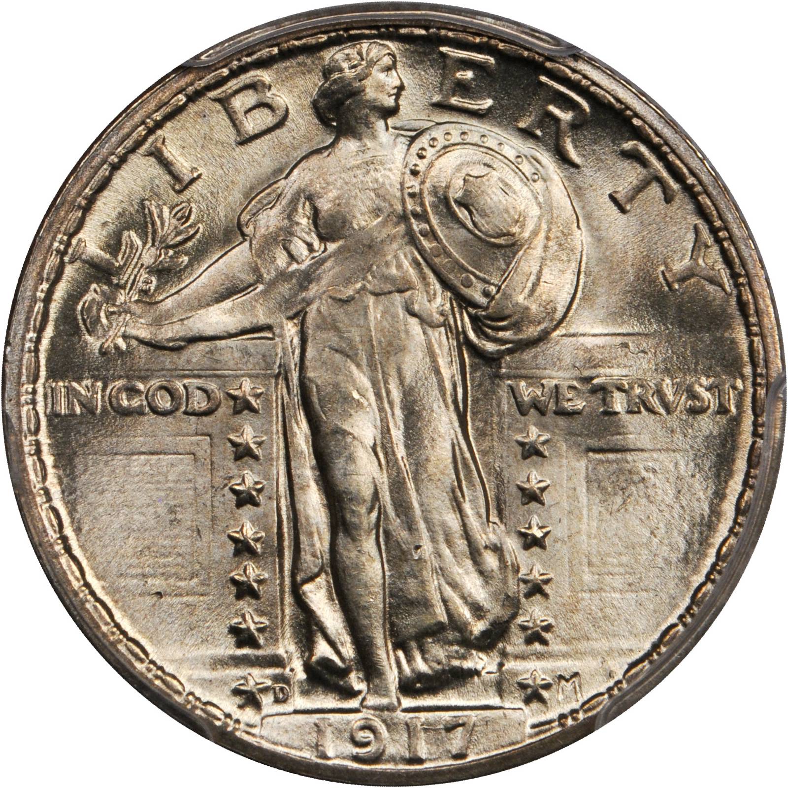 1917-D Standing Liberty Quarter. Type II. MS-68 FH (PCGS). Secure