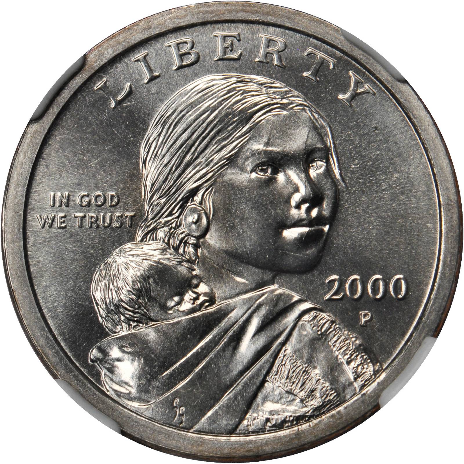2000-P Sacagawea Dollar--Struck on an Anthony Dollar Planchet--MS