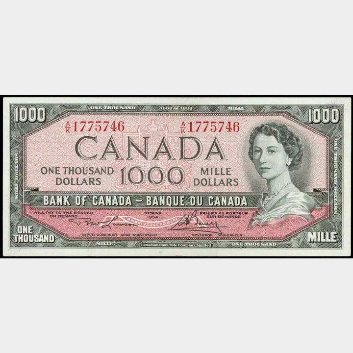 canadian money 1000 dollar bill