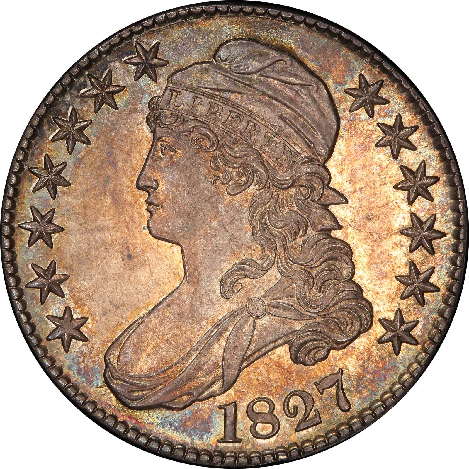 1827 Capped Bust Half Dollar. Overton-121. Rarity-8 as a Proof