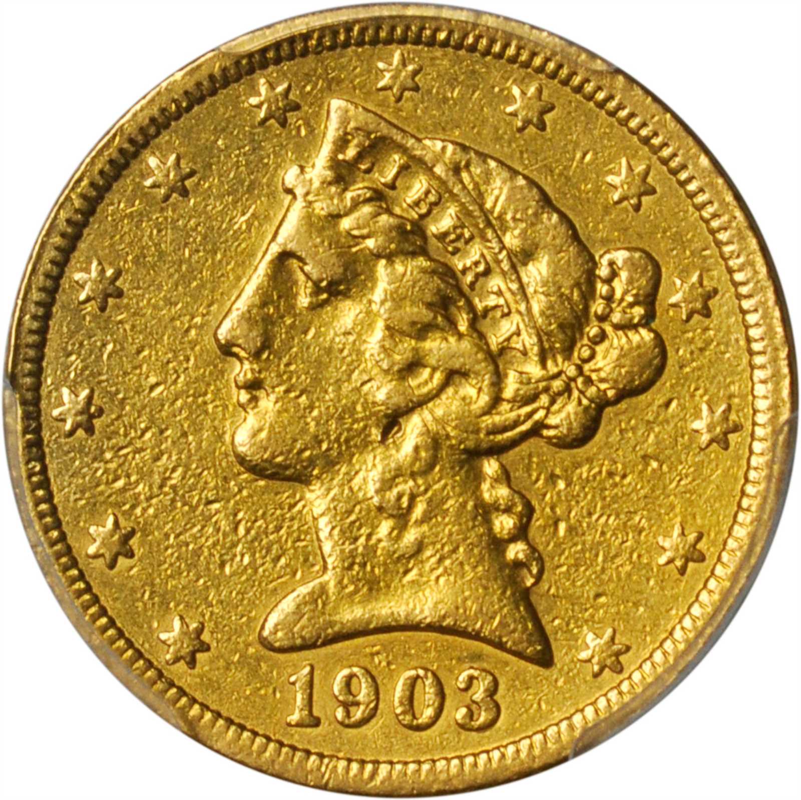 Download UNITED STATES OF AMERICA. 5 Dollars, 1903-S. PCGS Genuine--Mount Removed, VF Details. | Stacks ...