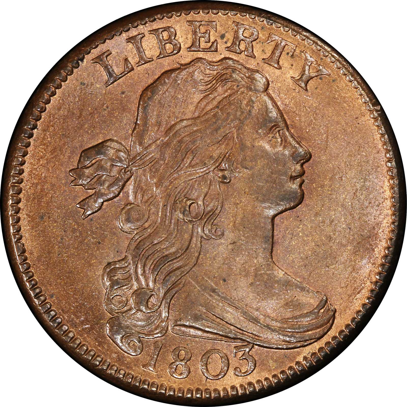 Draped Bust 1803年VGDETAILSの銅貨です