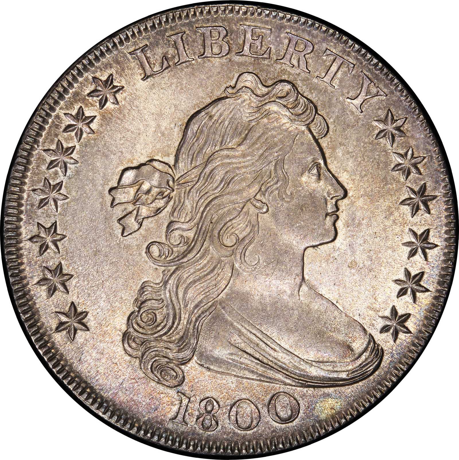 1800 Draped Bust Silver Dollar. Bowers Borckardt-193, Bolender-13 ...