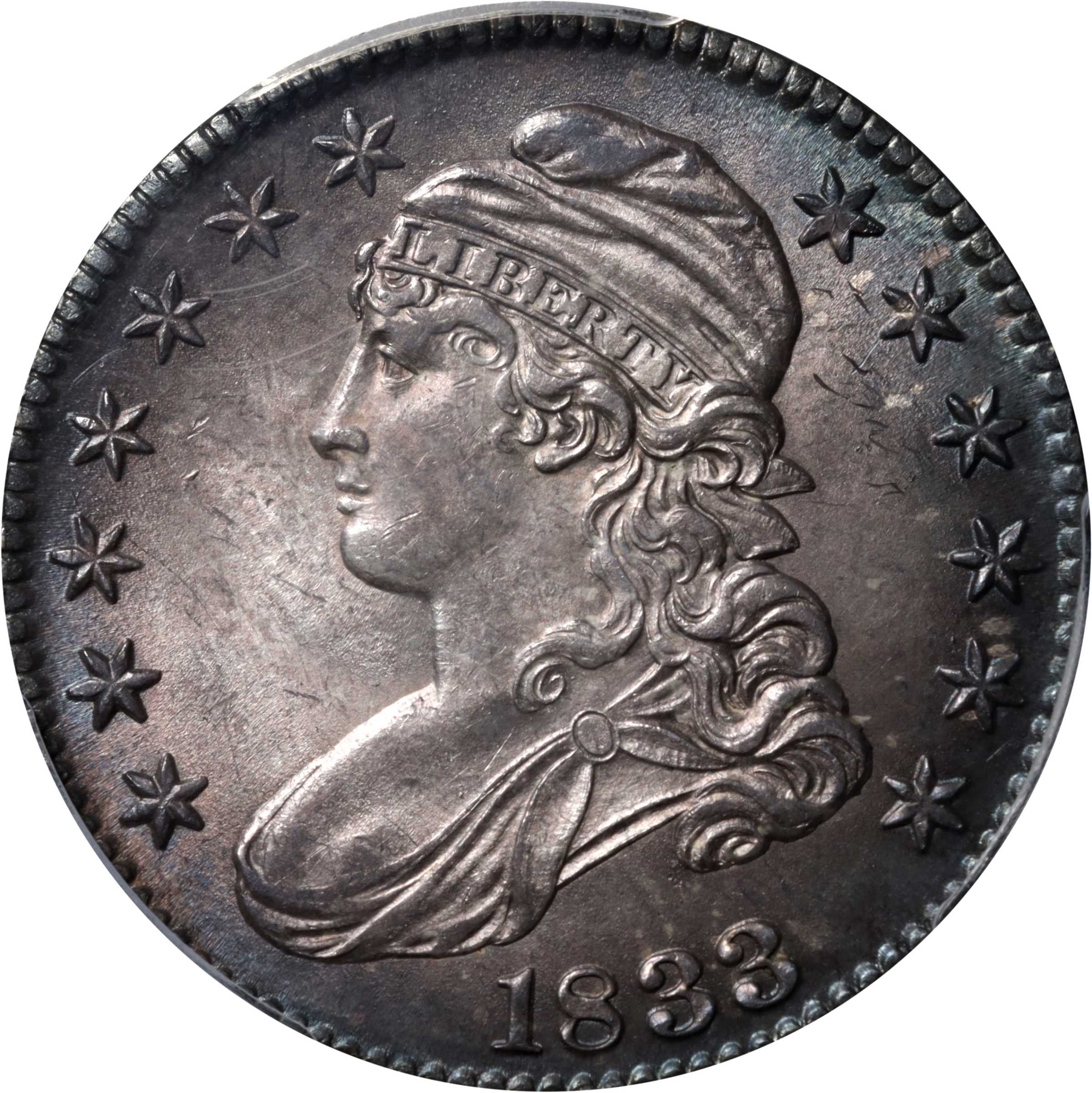 1833 Capped Bust Half Dollar. O-104. Rarity-1. MS-64 (PCGS 