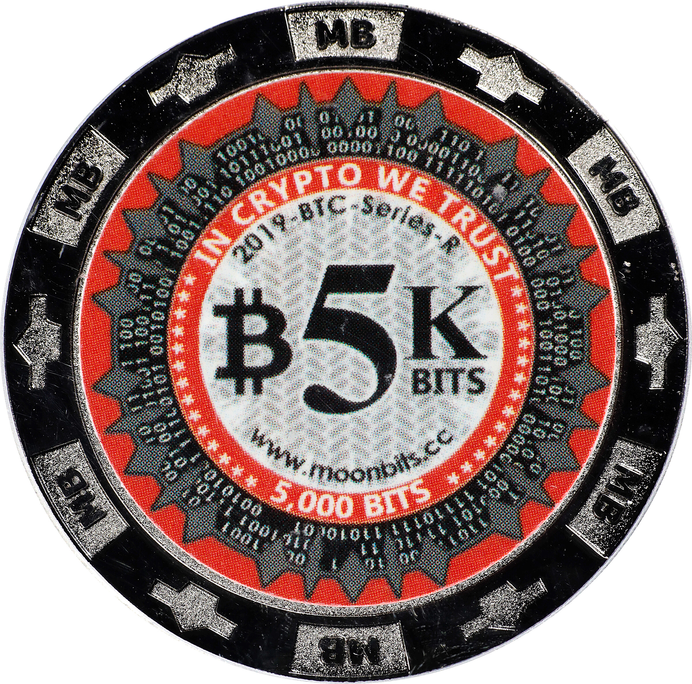 2019 MoonBits 5K Bits 0.005 Bitcoin. Loaded. Firstbits 1HAGJ41k. Serial No.  R0591. Titan Finish. Metal Alloy. MS-68 (ICG). | Stacks Bowers