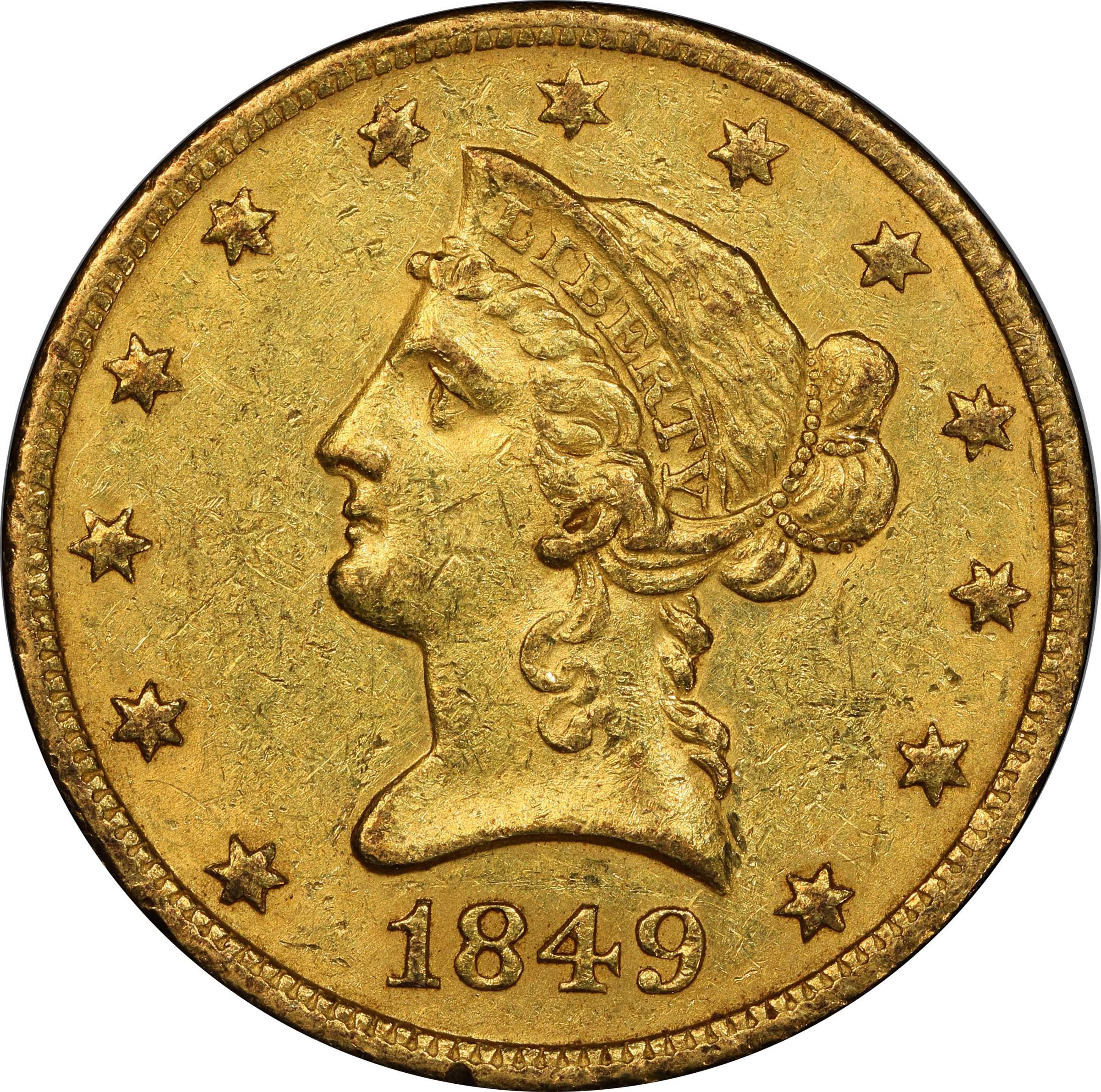 1849-O Liberty Head 1 Dollar (Gold) PCGS AU-58