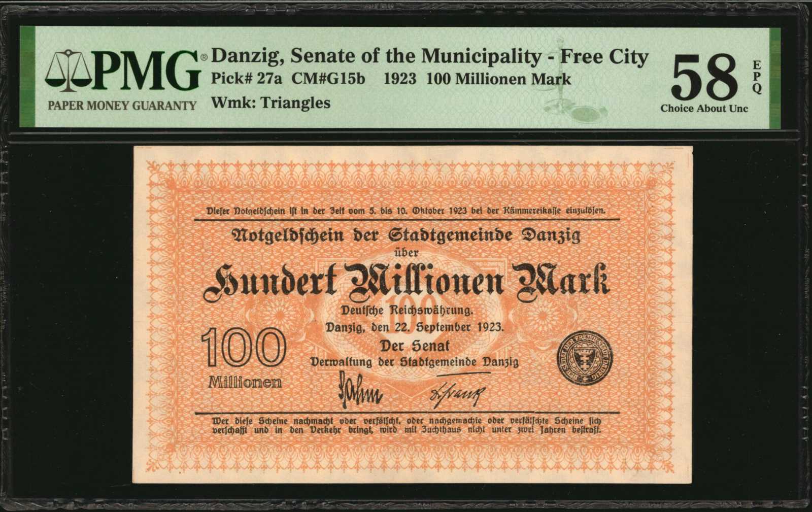 年中無休】 of DANZIG《Senate Grading Banknote World the 63