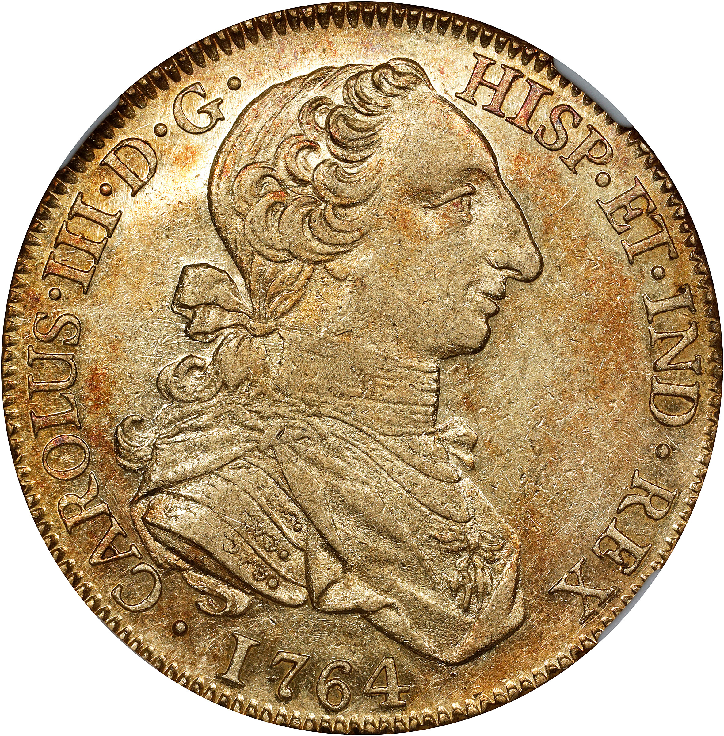 MEXICO. 8 Escudos, 1764-Mo MF. Mexico City Mint. Charles III. NGC