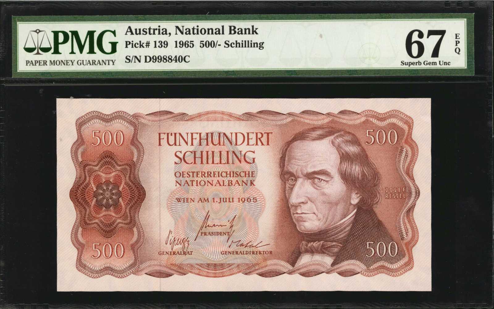 Banking 500. Austria 500 Schilling. Австрийский шиллинг. Австрия в 1965 году. Exclusive Banknotes.