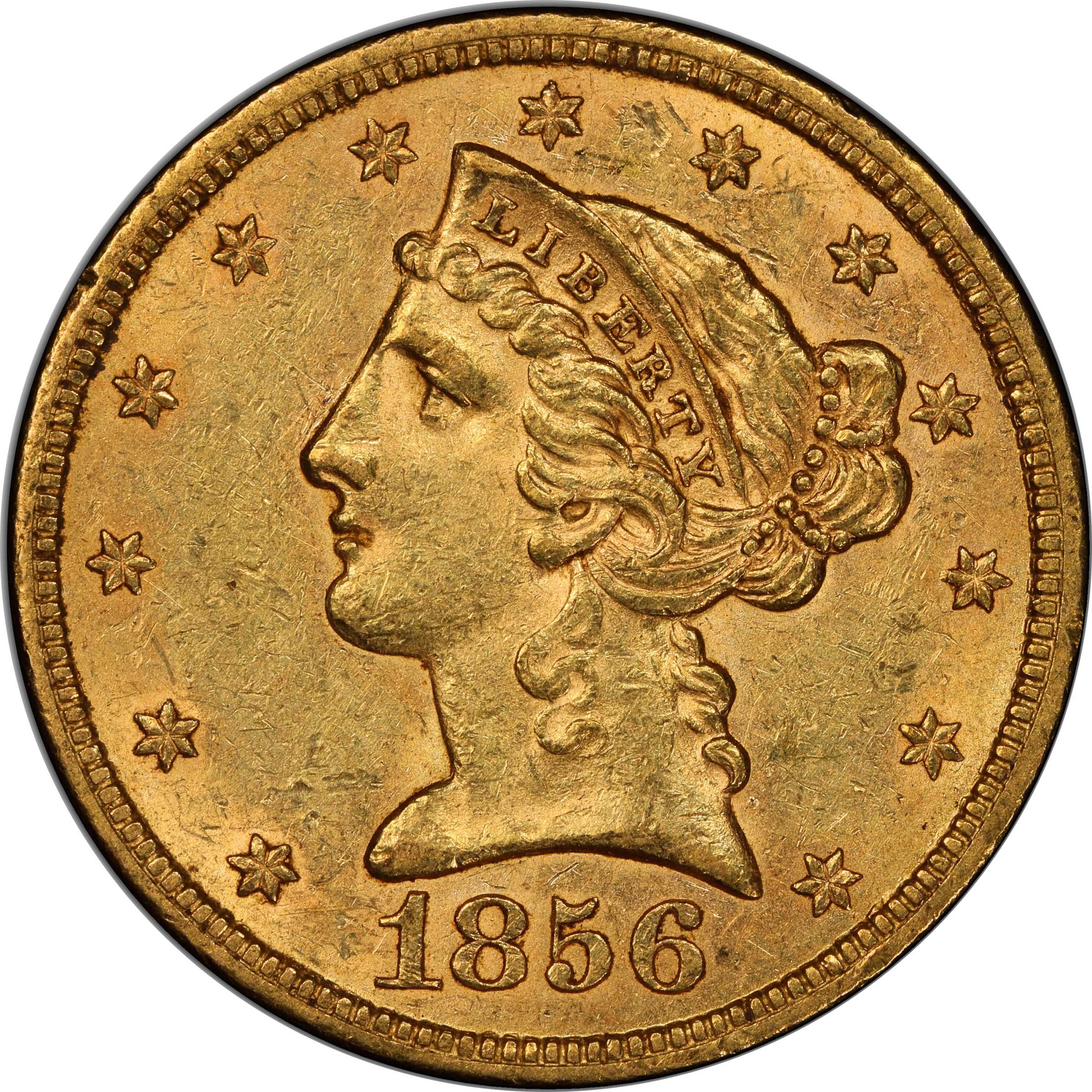 1856-S Liberty Head Half Eagle. MS-62 (PCGS). CAC. | Barnebys