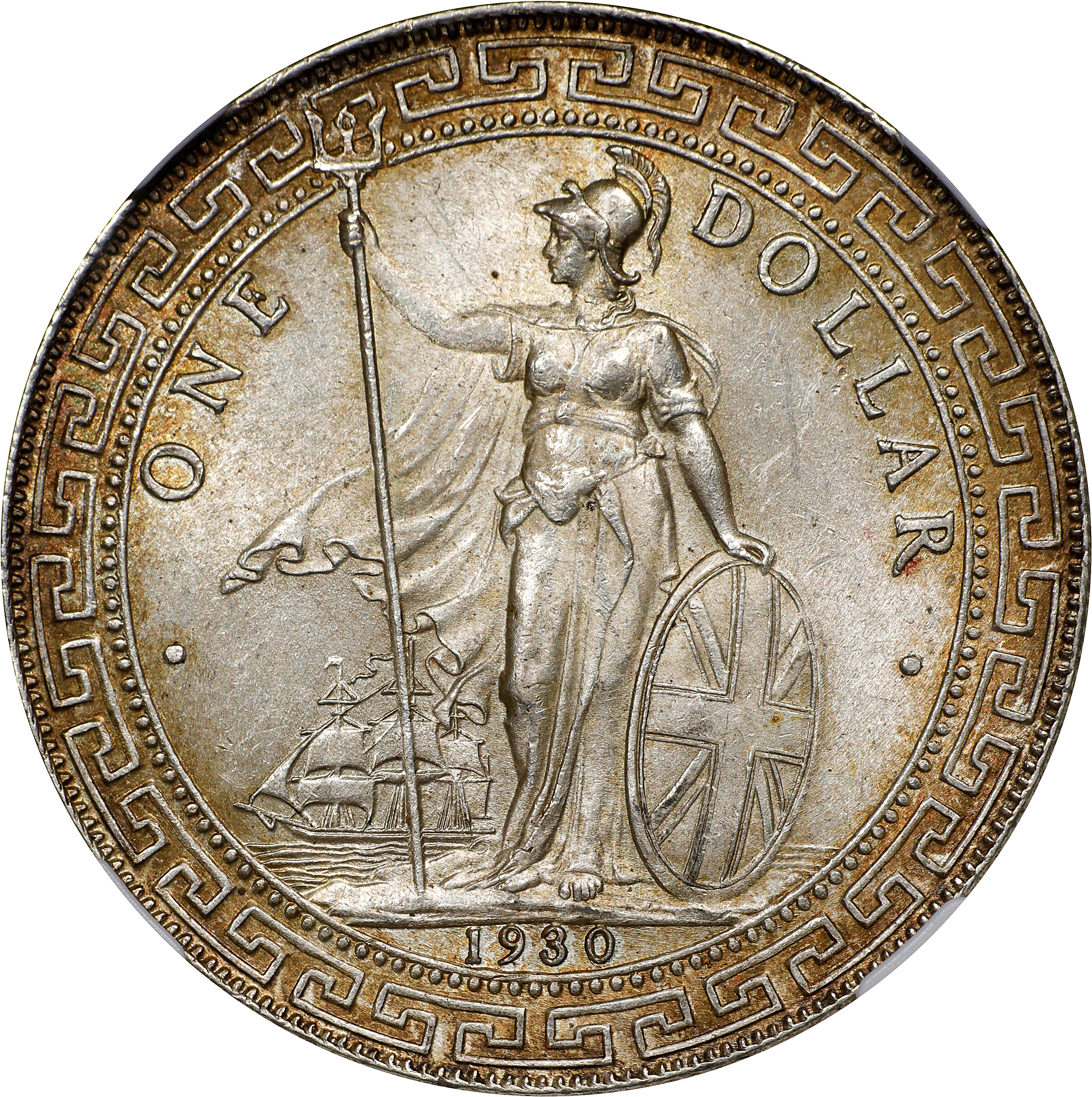 1908 イギリス 貿易銀 1ドル NGC MS63