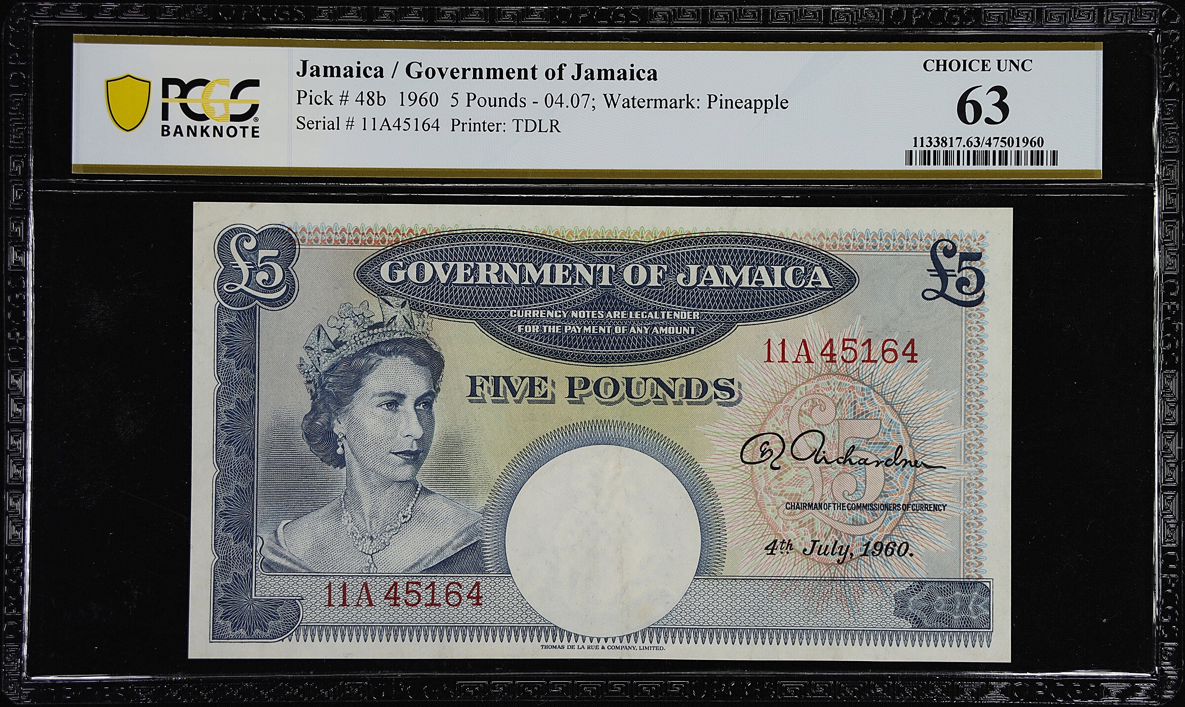 JAMAICA. Government of Jamaica. 5 Pounds