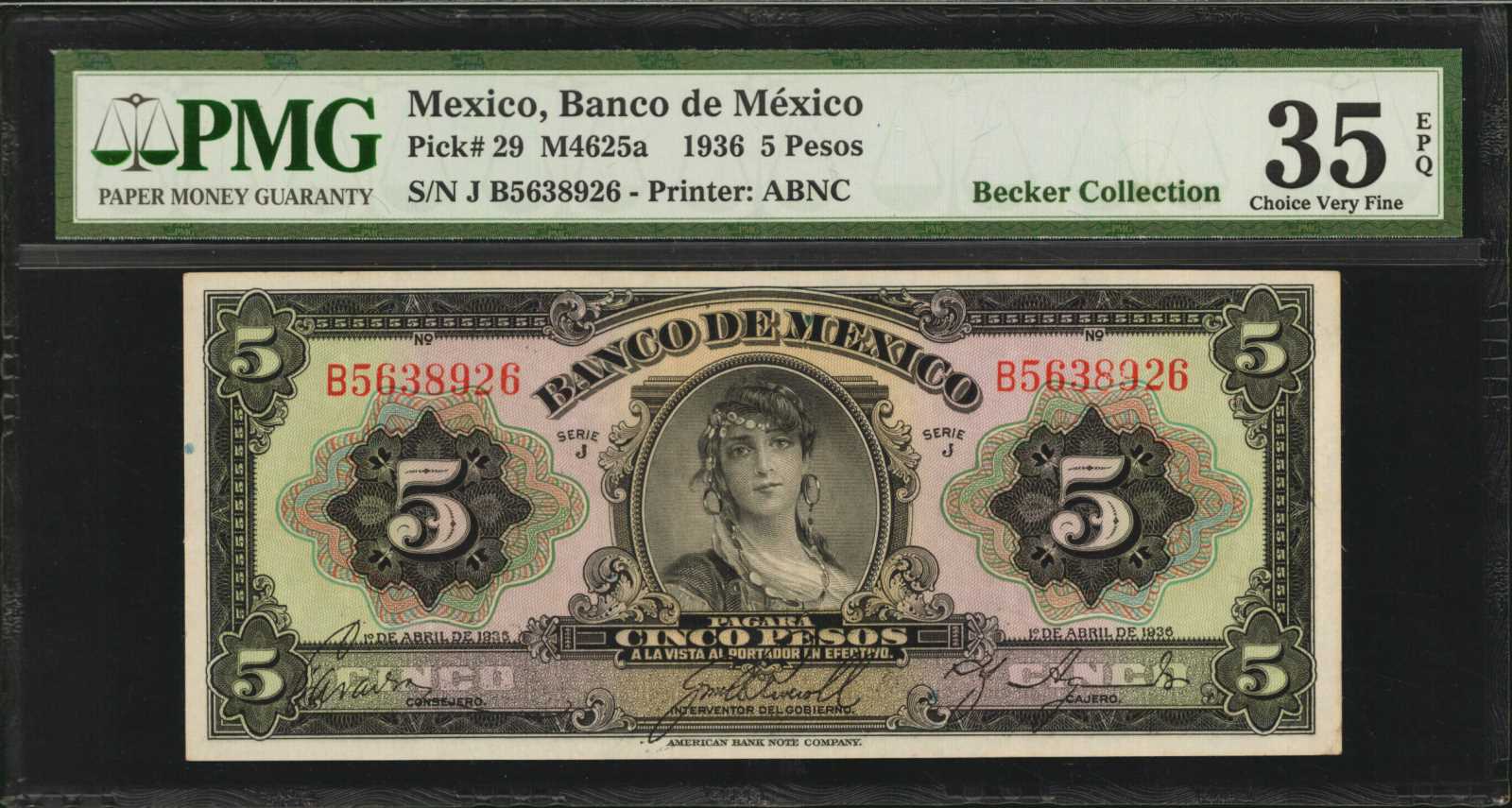 MEXICO. Banco de Mexico. 5 Pesos