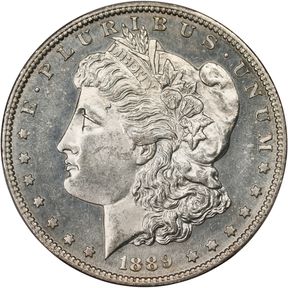 1889-S Morgan Silver Dollar. MS-63 (PCGS).