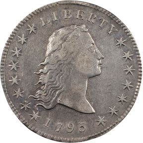 1795 Flowing Hair Silver Dollar. BB-21, B-1. Rarity-2. Two Leaves. VF Details--Cleaned (PCGS).