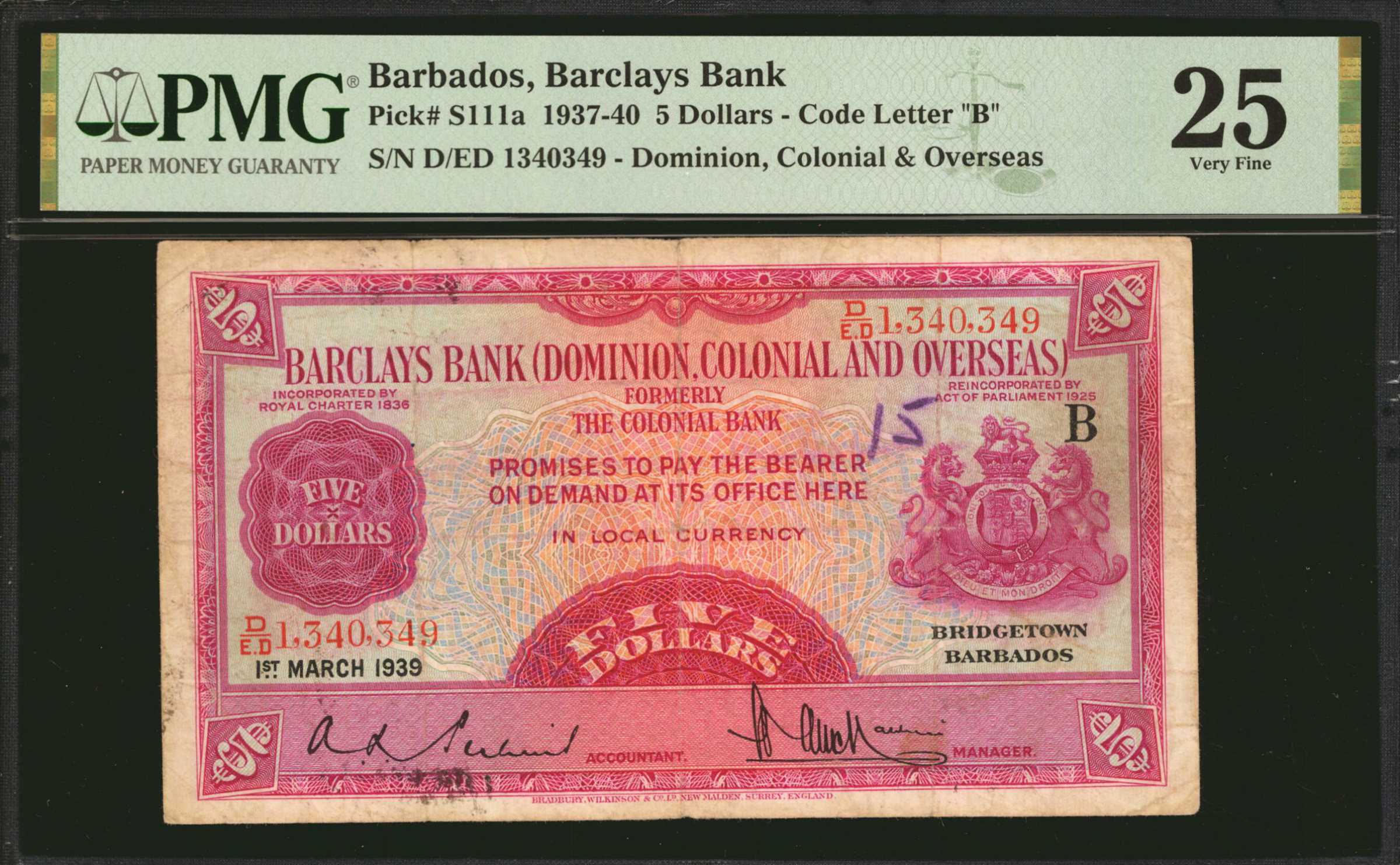 人気新品 World Banknote Grading BARBADOS《Central Bank》2 Dollars