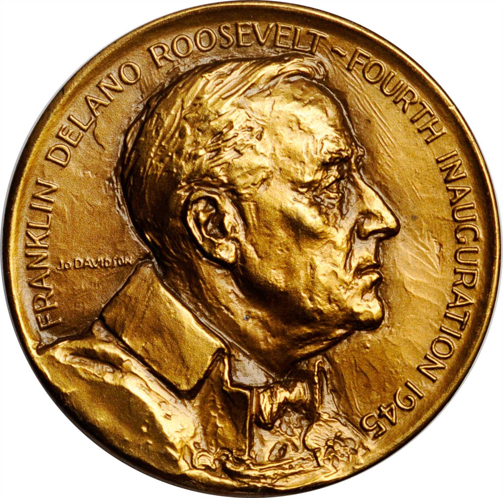 1945 Franklin D. Roosevelt Fourth Inaugural Medal. Bronze. 44.6 mm