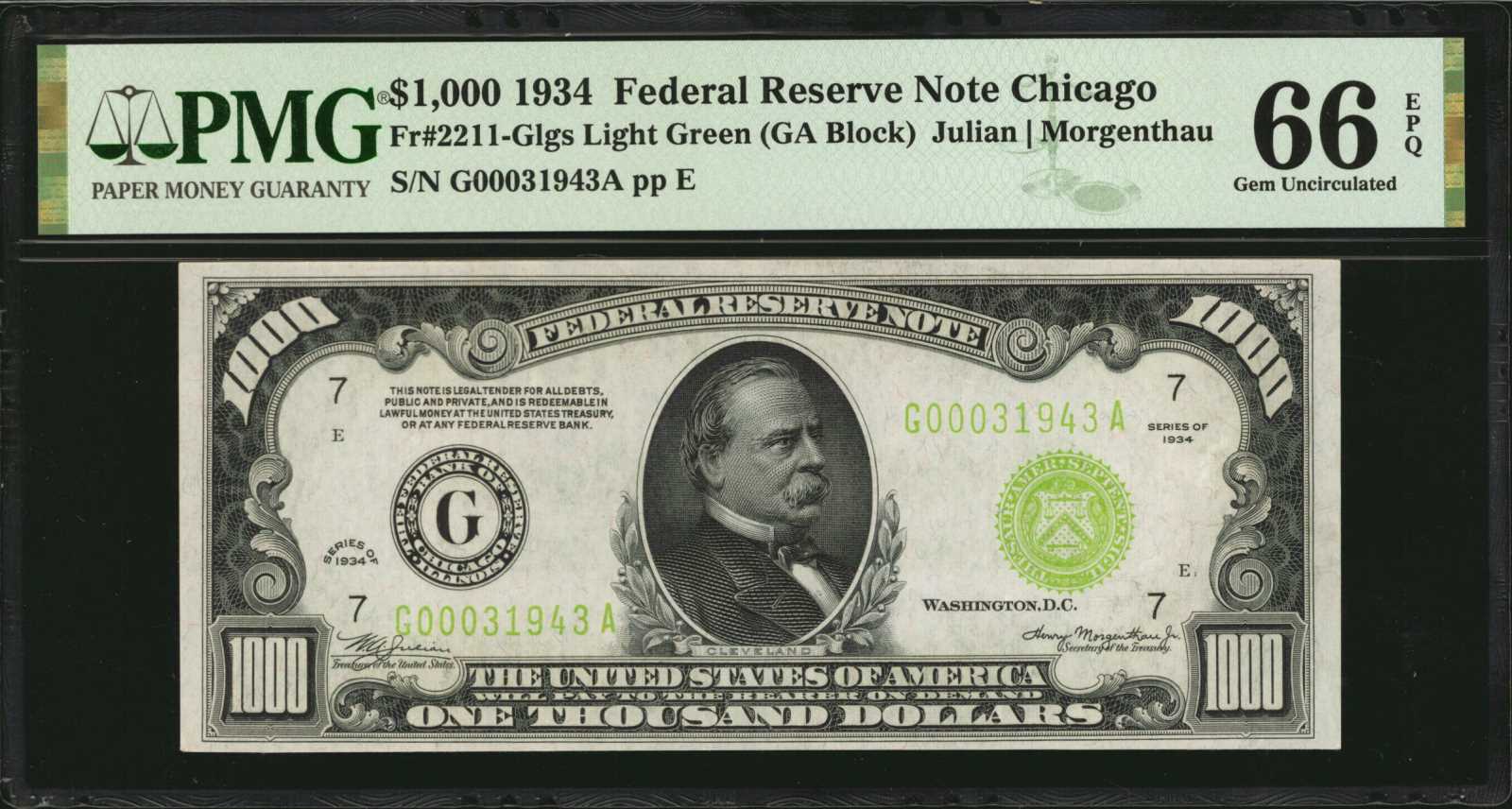 Specimen - $1000 Federal Reserve Note - CoinSite