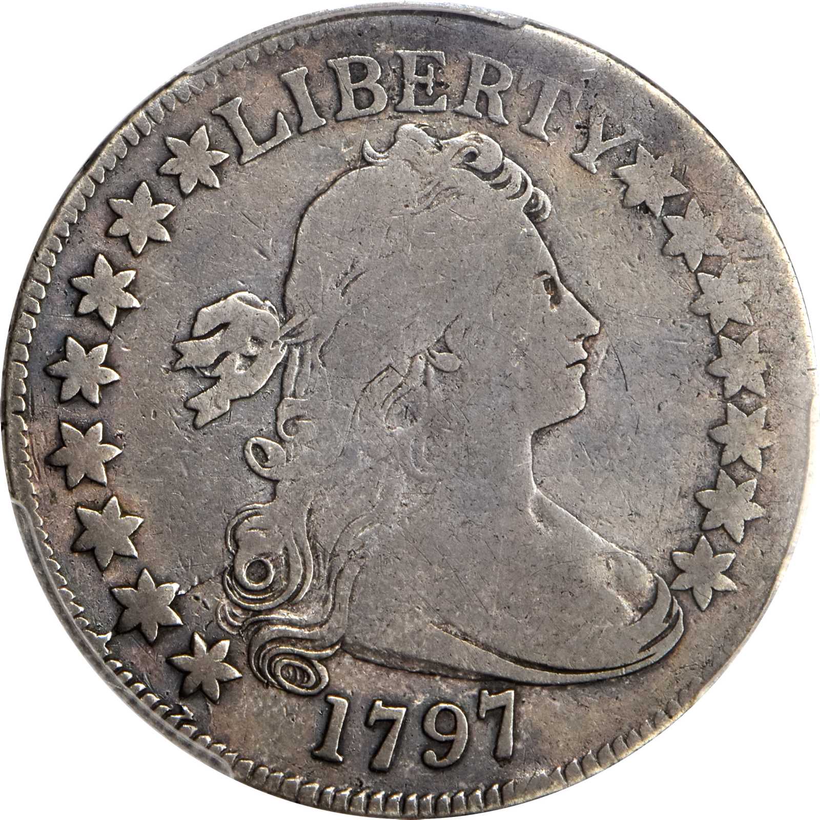 1797 Draped Bust Half Dollar. Small Eagle. O 101a T 1. Rarity 4