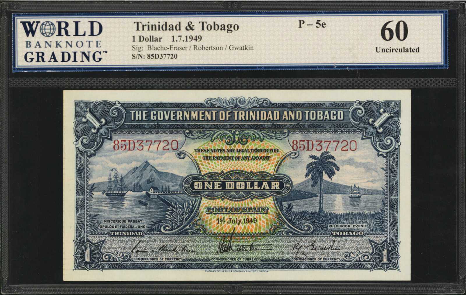 Trinidad And Tobago Government Of Trinidad And Tobago 1 Dollar 1949 Barnebys 3611