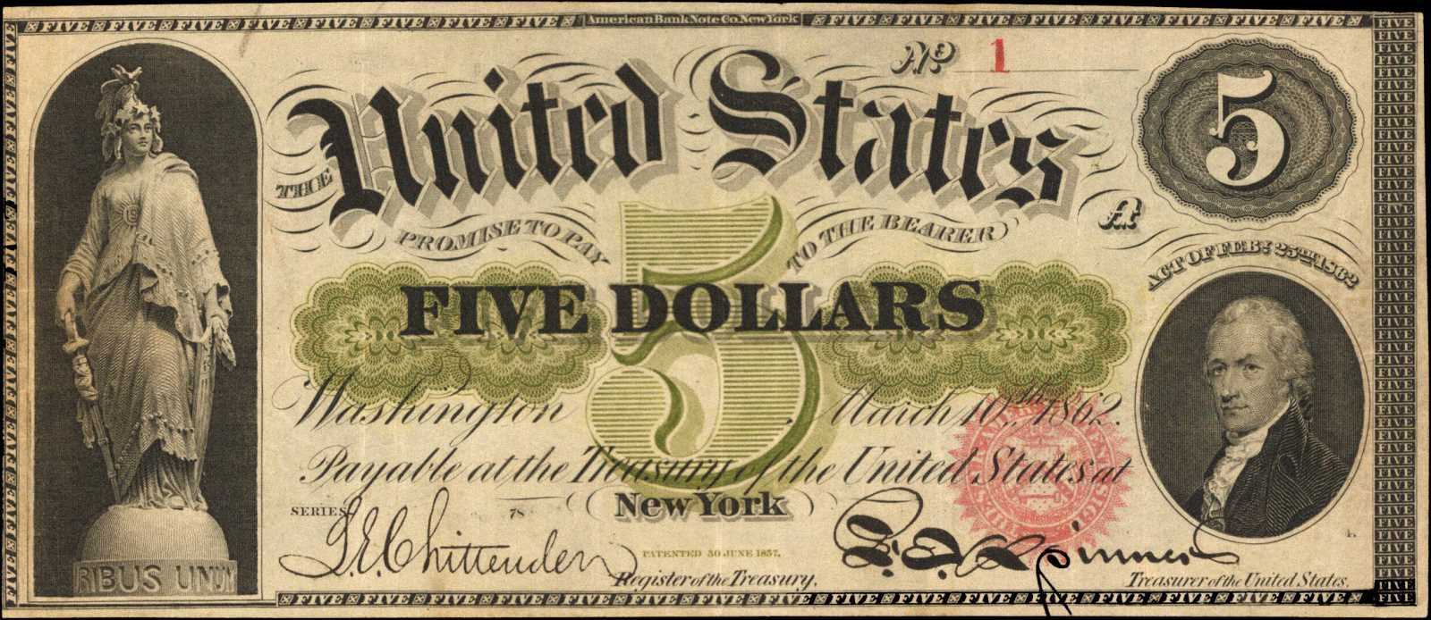 Us currency. Пять долларов США. Доллар 1862 года. 5 Dollar Note. 100 Долларов 1862.