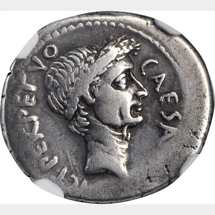 JULIUS CAESAR. AR Denarius (3.47 gms), Rome Mint; L. Aemilius Buca 