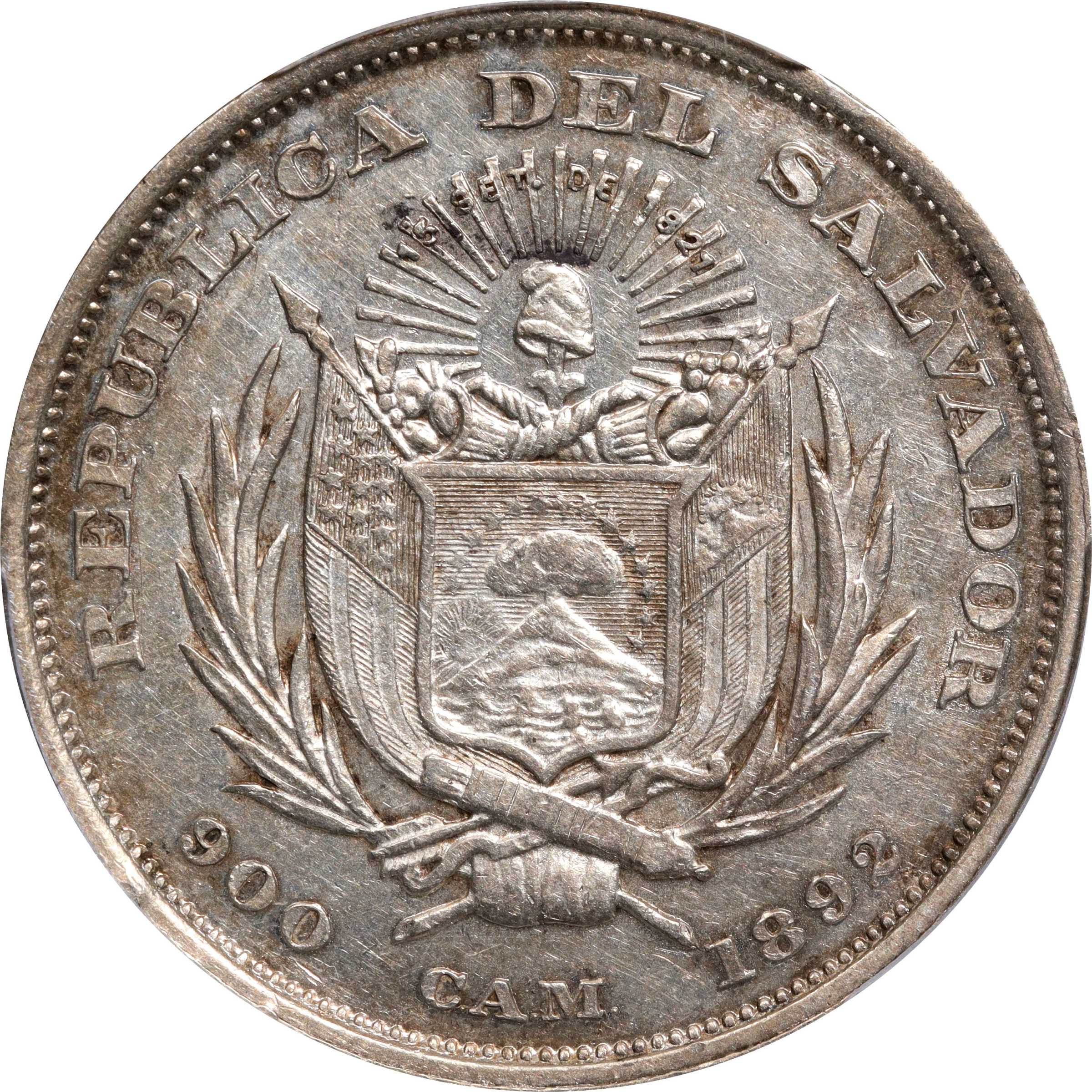 EL SALVADOR. 50 Centavos, 1892-CAM. Central American (San Salvador 