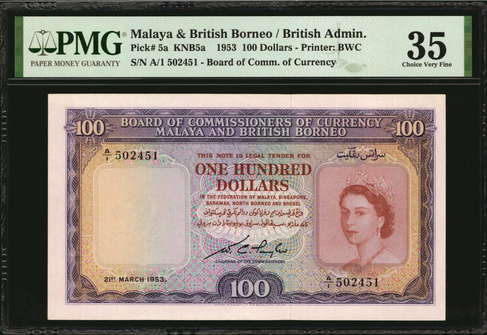 MALAYA AND BRITISH BORNEO. Board of Commissioners of Currency