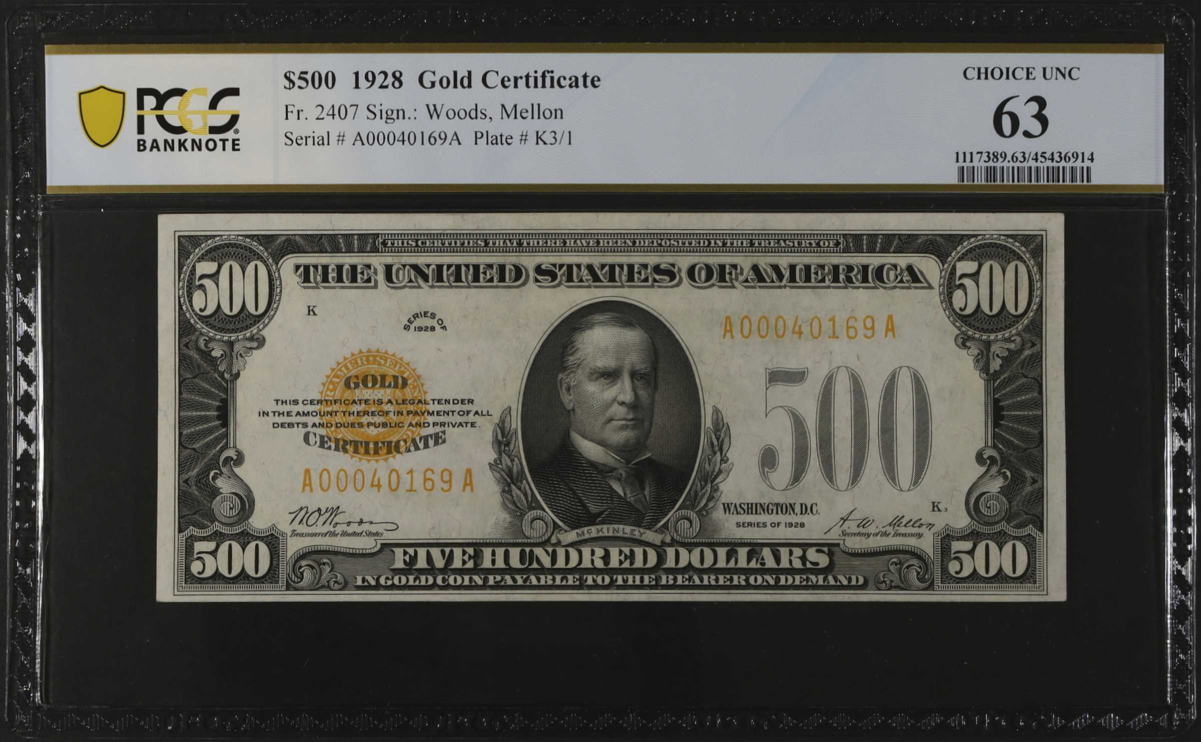 USD popular Currency 24K Gold Certificate 500 Dollar