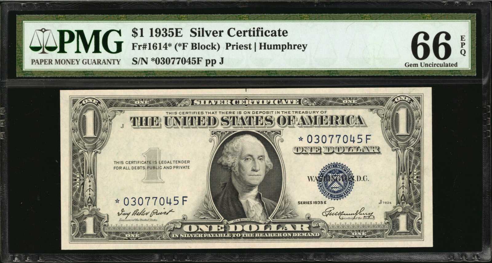 1935 One Dollar 1 Bill Silver Certificate Uncirculated Unc 