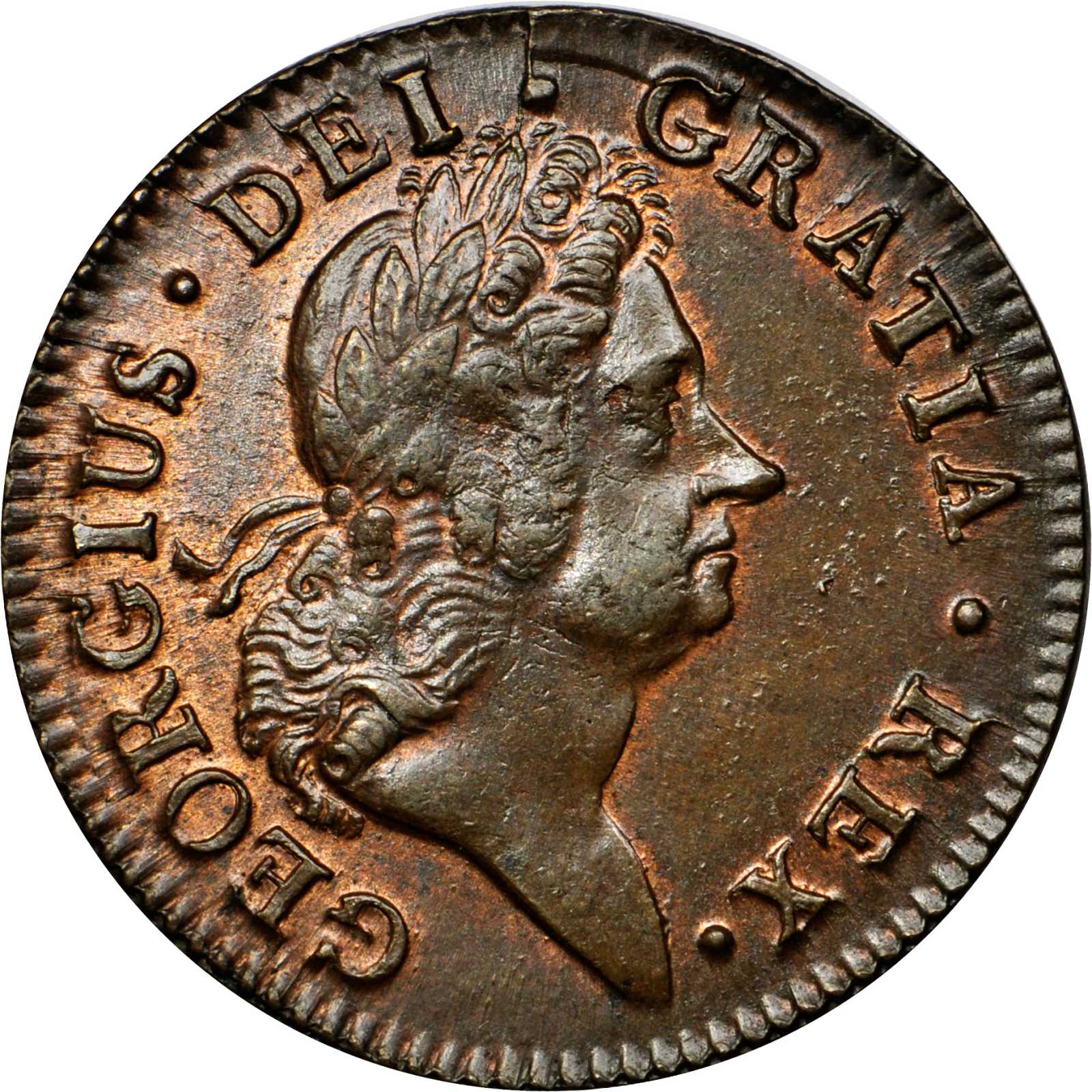 1723/2 Wood's Hibernia halfpenny. Martin 3.4-Db.1, W-12850. Rarity