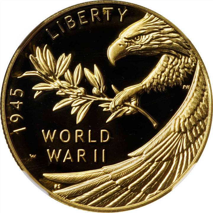 2020-W End of World War II 75th Anniversary Gold $25. First