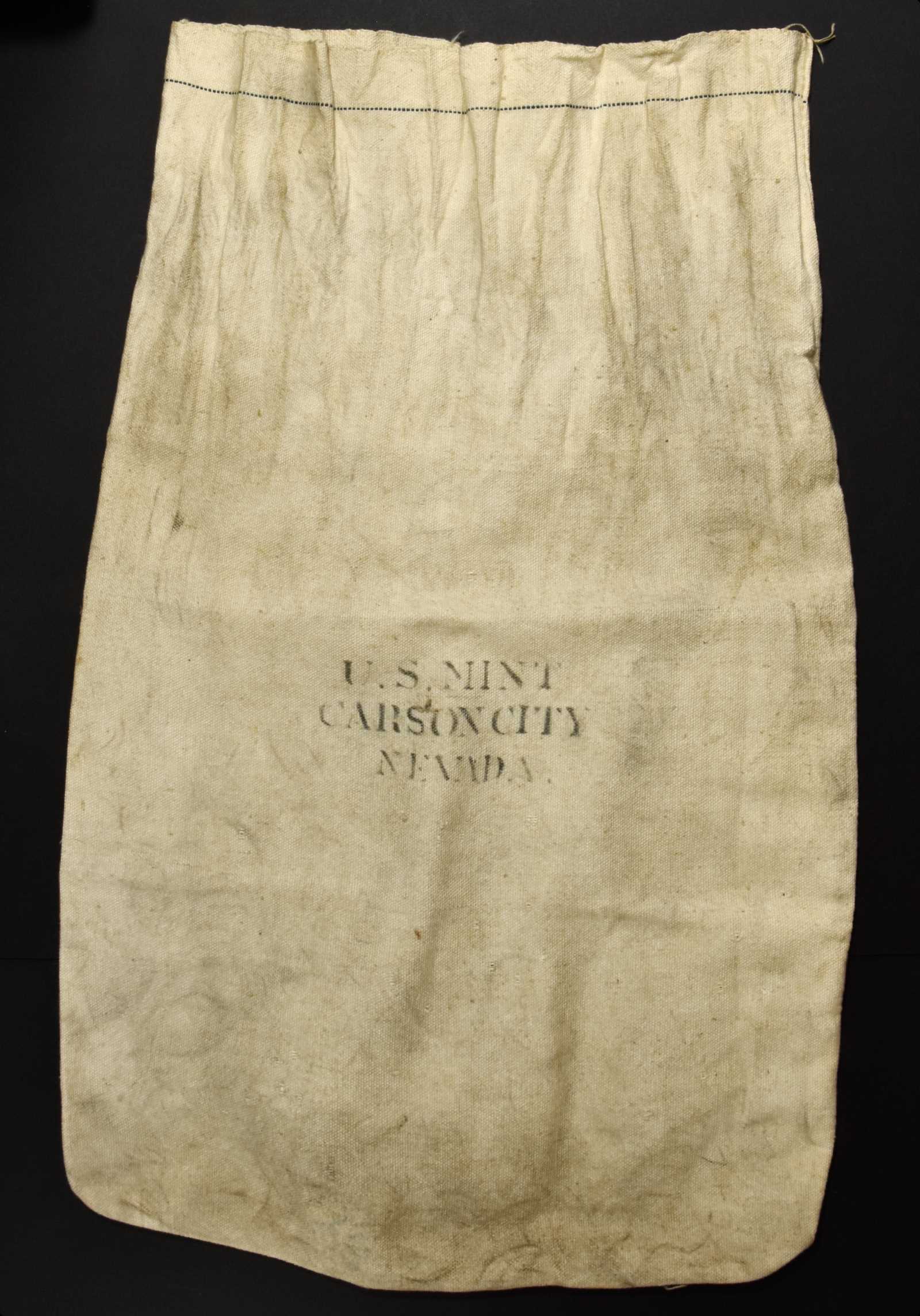 U.S. Mint at Carson City Canvas Coin Bag. 12.5 inches x 20 inches. Very
