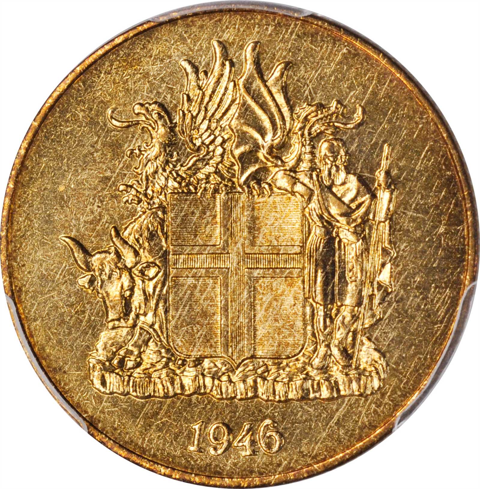 1946年アイスランドキングスノートンミント硬貨 PCGS SP66