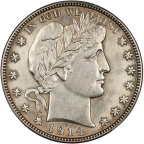 1914-S Barber Half Dollar. Unc Details--Harshly Cleaned (PCGS).