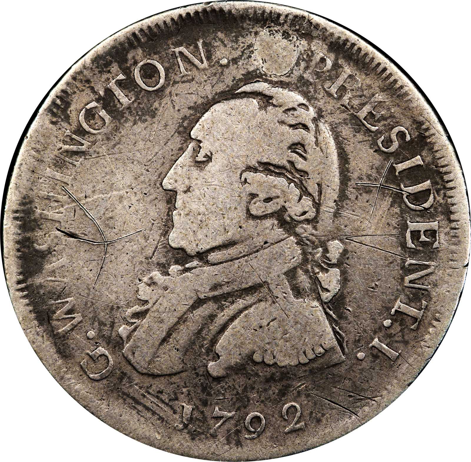 1792 Pattern Washington Half Dollar by Peter Getz. Musante GW 22