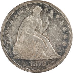 1872 Liberty Seated Silver Dollar. OC-8. Rarity-2. Very High Date. EF Details--Cleaned (PCGS).