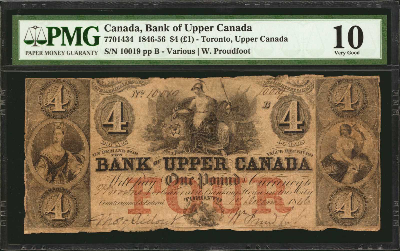Canadian $4 note with wrong vignette tops auction