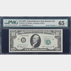 1963 $1 Federal Reserve Star Note - Kansas City