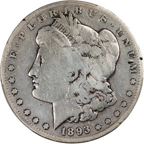 1893-S Morgan Silver Dollar. Good Details--Cleaned (PCGS).